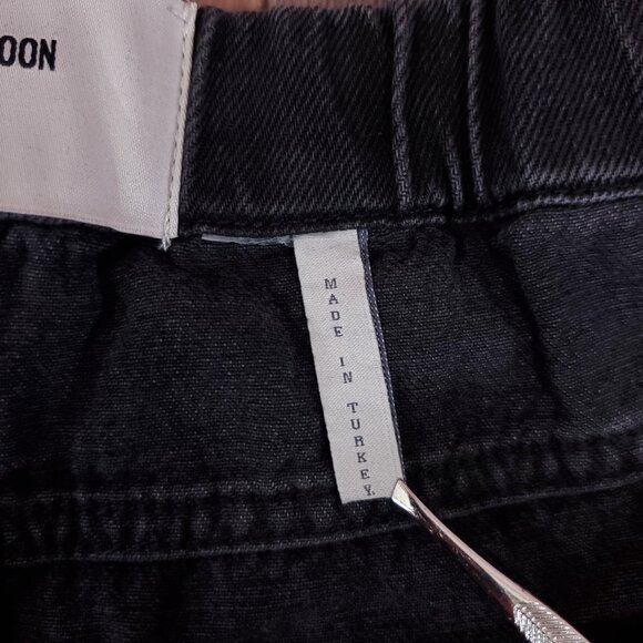 *FLAWS* One Teaspoon Medium Shabbies Drawstring Boyfriend Worn Black Denim Jeans - Picture 9 of 12